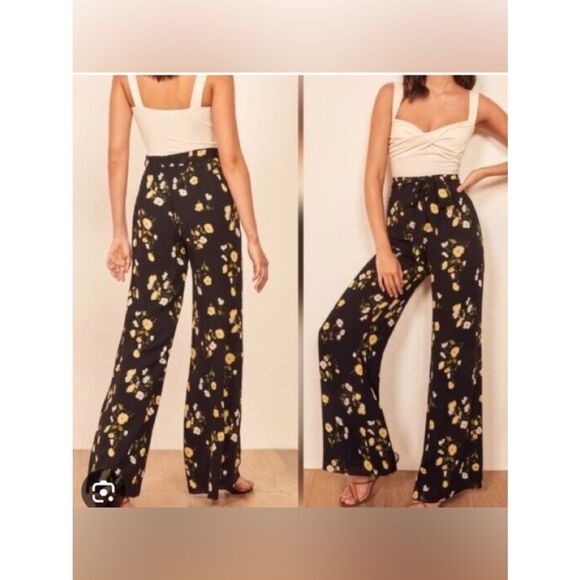Reformation Pants - Reformation Starry Pant in a Floral Piazza Print. Wide leg floral boho pants